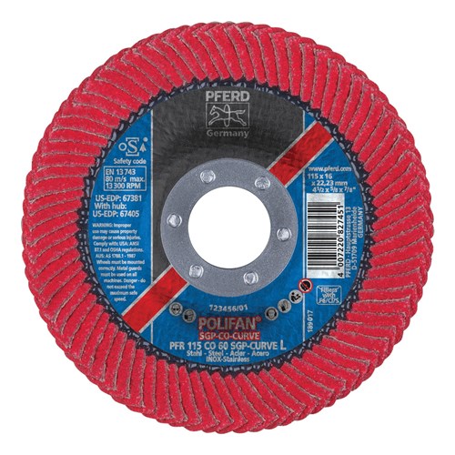 4-1/2X7/8 60 CERAMIC LG CURVE FLAP DISC