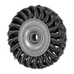 4" KNOT WHEEL BRUSH DOUBLE ROW .014 CS