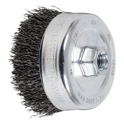 4" CUP BRUSH .020 CS 5/8-11 EXT