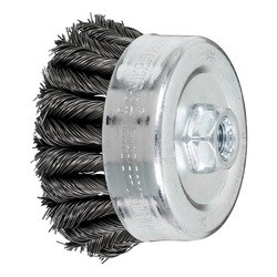 4" CUP BRUSH DBL ROW .023 CS 5/8-11 EXT