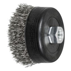 4" WIRE CUP BRUSH .020 SS 5/8-11 EXT