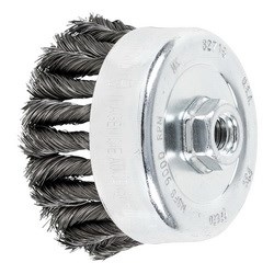 4" KNOT CUP BRUSH .014 CS 5/8-11 EXT