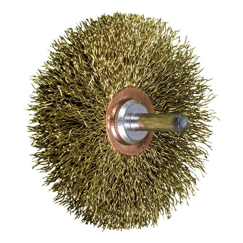 3" MTD WHEEL BRUSH .014 BRASS 1/4SHK