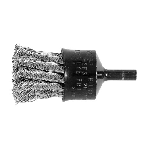 1" .014 SS WIRE END BRUSH 1/4 SHANK