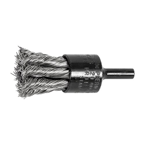 3/4 END BRUSH STRT CUP .014 SS 1/4SHK