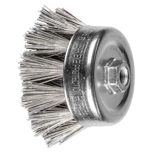 4" COATED WIRE CUP BRUSH 270GR 5/8-11