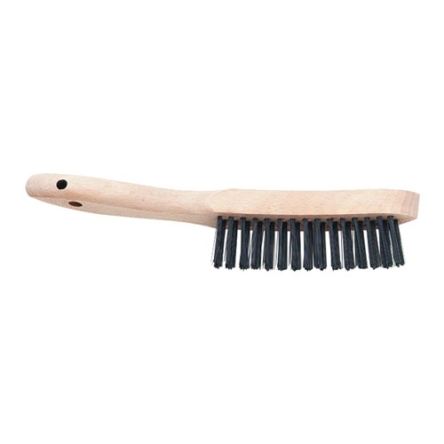 CURVE HNDL SCRATCH BRUSH 3X14 SS