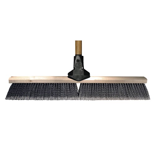 24" BROWN MED FLOOR SWEEP & FLEX HNDL