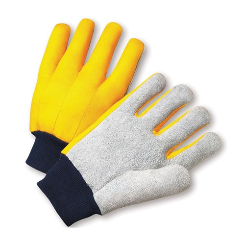 BLUE/YELLOW LEATHER PALM GLOVE