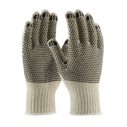 7GA STRING KNIT GLOVE PVC DOT L