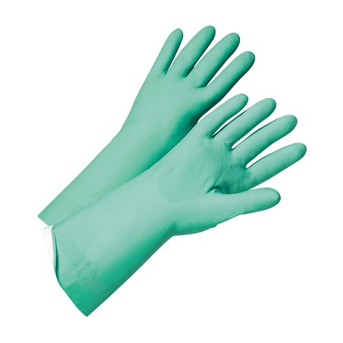 18MIL 13" FLOCK LINED GREEN NITRLE GLOVE