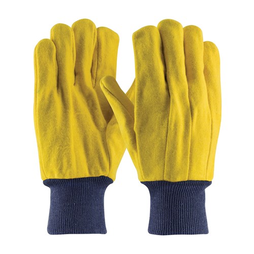 YELLOW COTTON CHORE GLOVE KNIT WRIST L