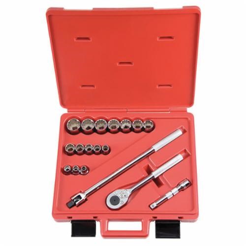 18PC SOCKET SET 1/2DR 12PT W/CASE