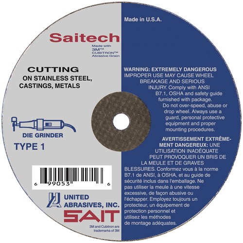 4X1/16X3/8 SAITECH T1 CUTOFF WHEEL