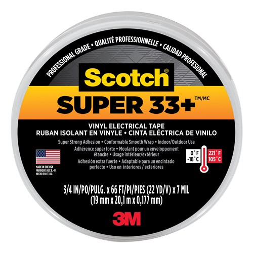 SUPER 33+ 3/4X66FT VINYL ELECTRICAL TAPE