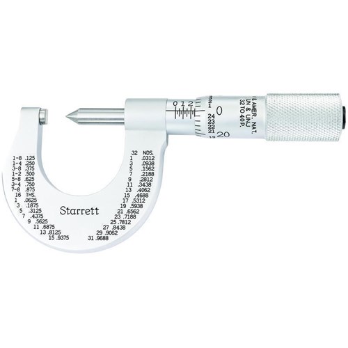 SCREW THREAD MICROMETER- 0-1"- 32-40 TPI