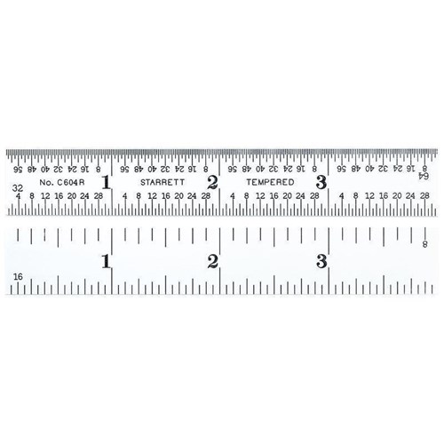 STEEL RULE SPRING-TEMPERED 4"- 4R GRAD