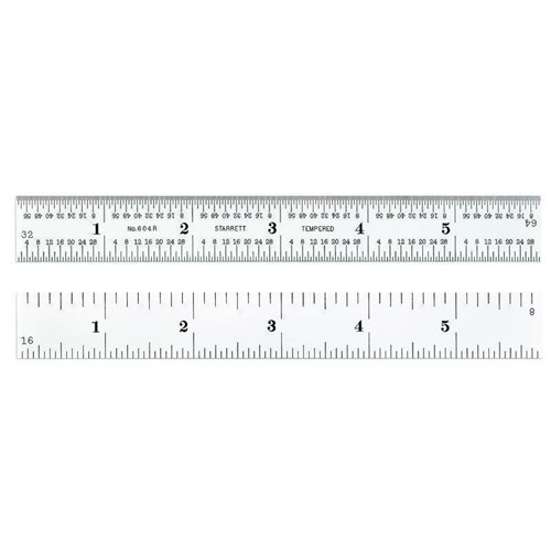 STEEL RULE W/SLC- SPRING TEMP- 6"- 4R