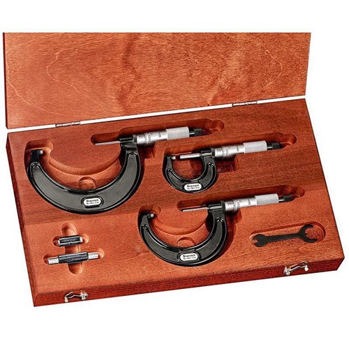 OUTSIDE MICROMETER SET- 0-3"- .001" GRAD