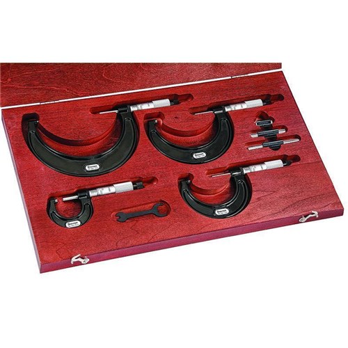 OUTSIDE MICROMETER SET- 0-4"- .001" GRAD