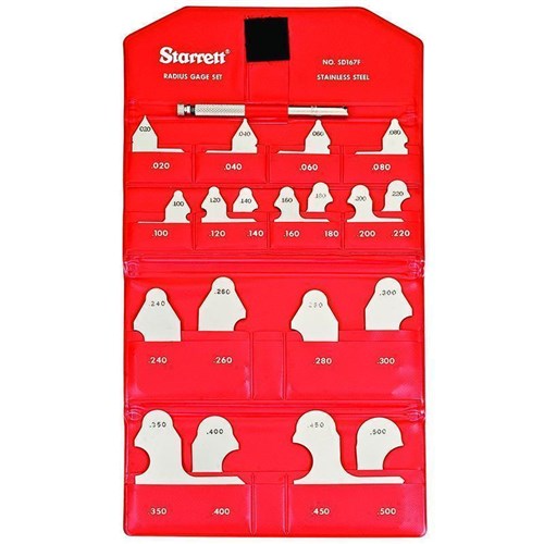 RADIUS GAGE SET DECIMAL/INCH WITH HOLDER