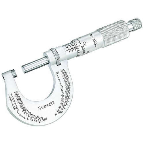 OUTSIDE MICROMETER- STAINLESS- 0-1"