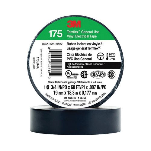 175 3/4X60FT VINYL ELECTRICAL TAPE BLACK