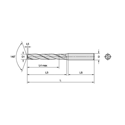 BIT DR LG JOBBER 0.261" 140DEG YES 91MM