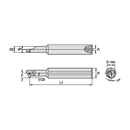 BORING BAR INDEXABLE 0.603" R 4" YES