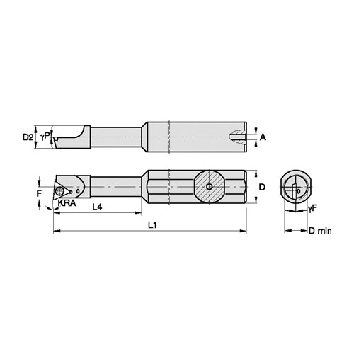 BORING BAR INDEXABLE 0.438IN R 4-1/4