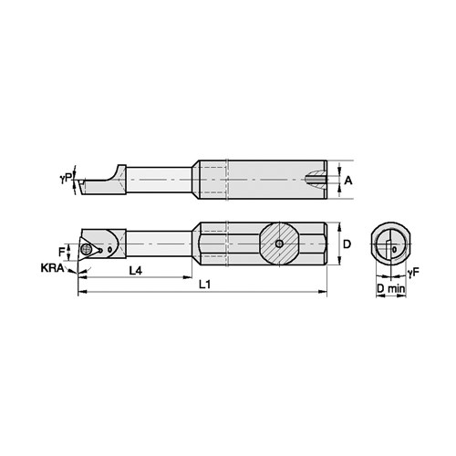 BORING BAR INDEXABLE 0.296" R 3-3/4