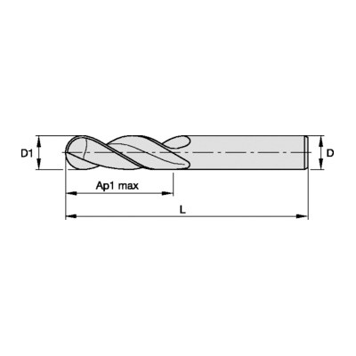 END MILL 1/4 3/4 4 1/4 2-1/2 RH