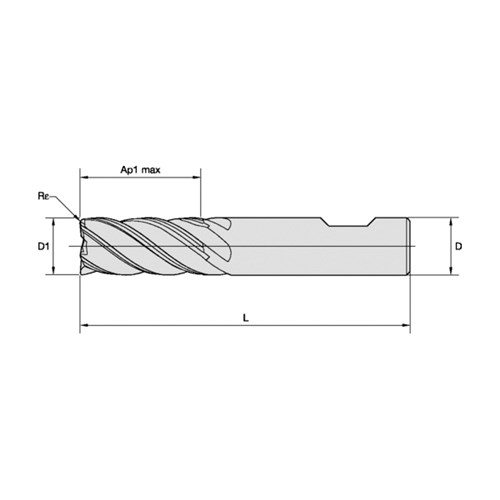 END MILL 8MM 0.5MM 19MM 5 8MM 63MM SPL