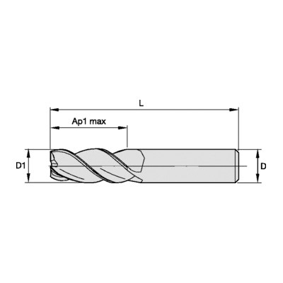 END MILL 4MM 7MM 3 6MM 38MM TIALN CTD