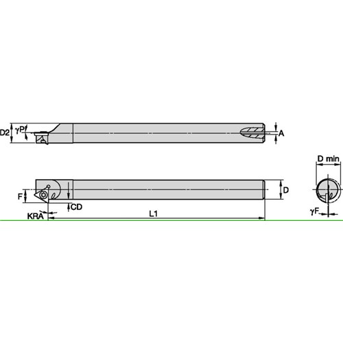 BORING BAR INDEXABLE 0.394" R 3-1/2