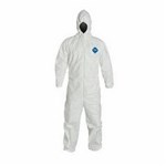 TYVEK WHITE COVERALL W/HOOD (XL)