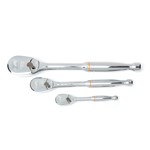 3PC 90T TEARDROP RATCHET (1/4,3/8&1/2DR)