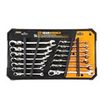 14PC 72T FLEX RAT COMB SAE/MM WRENCH SET