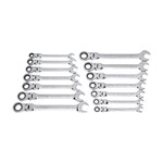 14PC 72T FLEX RAT COMB SAE/MM WRENCH SET