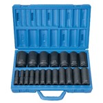 19PC 1/2DR DEEP IMPACT SOCKET SET