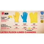 FLOCK LINED BLUE LATEX GLOVE (MED)