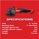 M18 FUEL 7" VARIABLE SPEED POLISHER