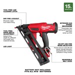 M18 FUEL 15 GA FINISH NAILER TOOL ONLY