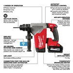 M18 FUEL 1-1/8 SDS+ ROTARY 1-KEY W/VAC