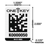 ONE-KEY ASSET ID TAG LG PLASTIC SURFACE