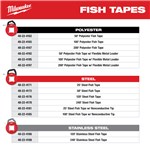 120FT 1/8" STEEL FISH TAPE