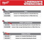 LINEMANS 2IN1 INSUL RATCHET BOX WRENCH