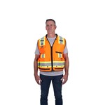 CLASS 2 SURVEYOR SAFETY VEST ORG S/M