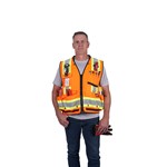 CLASS 2 SURVEYOR SAFETY VEST ORG S/M