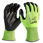 HI-VIS CUT LEVEL 4 POLY DIP GLOVES - S